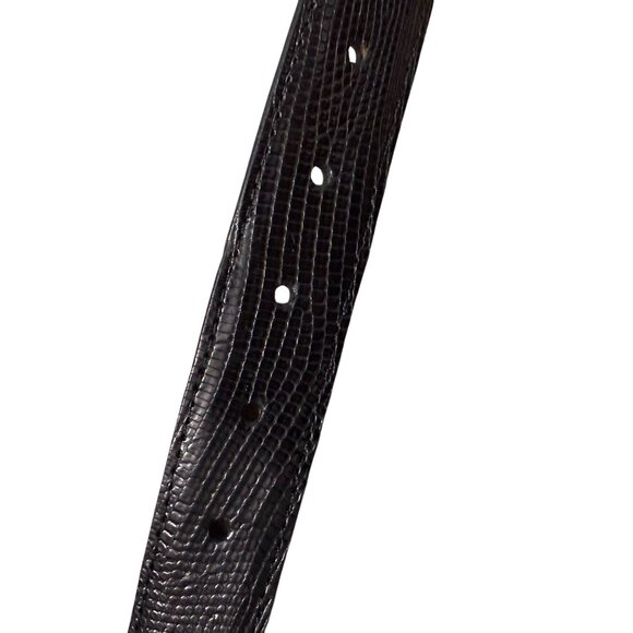 Trafalgar Black Genuine Java Lizard USA Brass Buckle Belt Mens Size 40 - Picture 5 of 7
